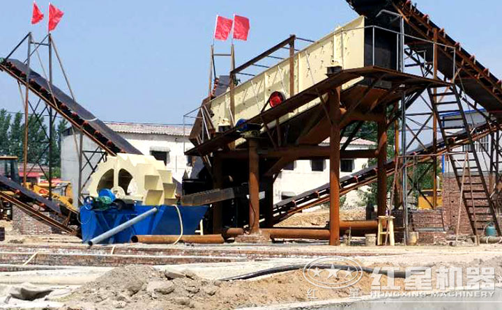 水洗石粉設備作業現場